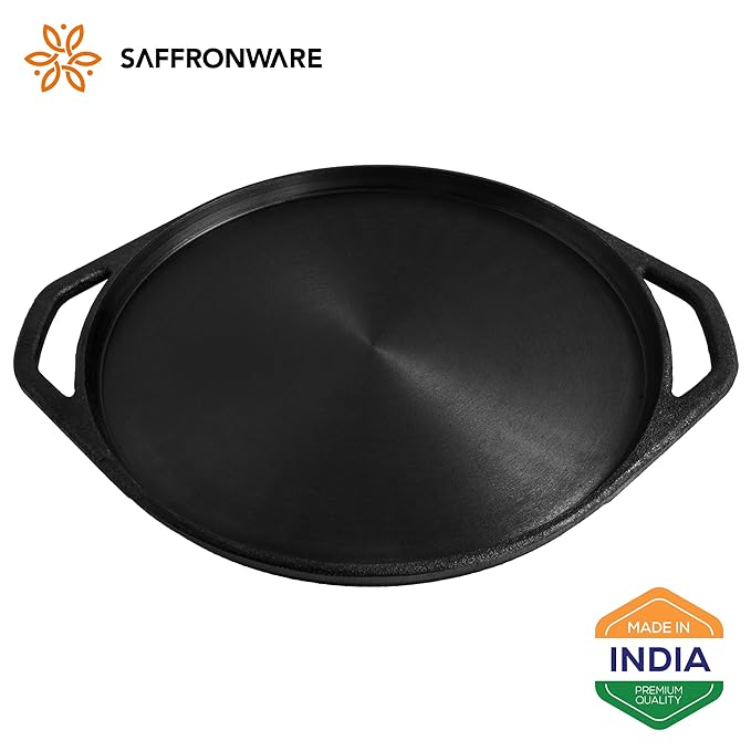 Super smooth!! 11inch | 27.8cm Shallow/Adakkal/Pizza Pan/Shallow tawa Pre-Seasoned Cast Iron