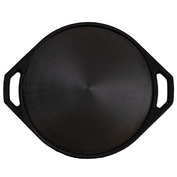 Super smooth!! 11inch | 27.5cm Double Handle Dosa Tawa Pre-Seasoned Cast Iron