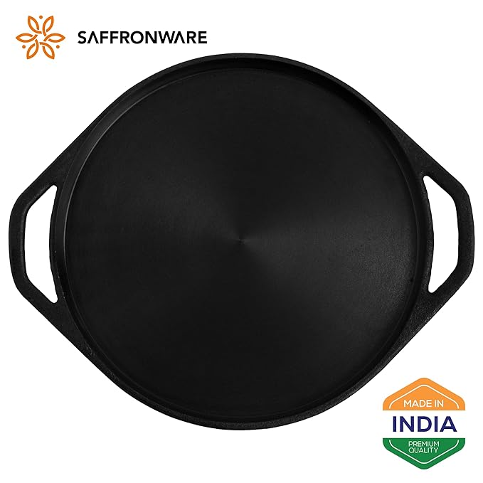 Super smooth!! 11inch | 27.8cm Shallow/Adakkal/Pizza Pan/Shallow tawa Pre-Seasoned Cast Iron