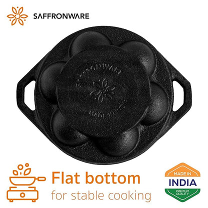 7 Pit Paniyaram/Appam Tawa Pre-Seasoned Cast Iron