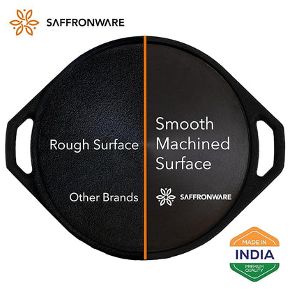 Super smooth!! 11inch | 27.5cm Dosa Tawa Pre-Seasoned Cast Iron