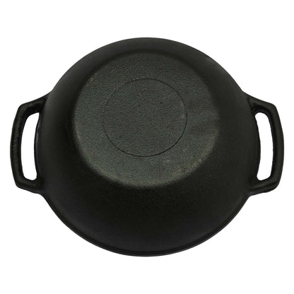 10" Kadai/Kadhai Wok Pre-Seasoned Cast Iron - 3 Litre